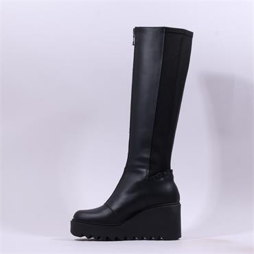 Marco Moreo Liege Front Zip Knee High - Black Leather